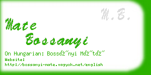 mate bossanyi business card